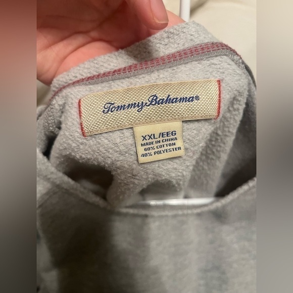 Tommy Bahama Gray Fleece Pullover Marlin Logo Sweatshirt crewneck sweater - Picture 6 of 12
